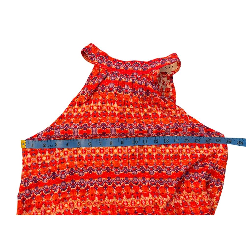 THML Boho Aztec Print Halter Top Size Medium M Yellow Tassel Hem EUC - Picture 6 of 6